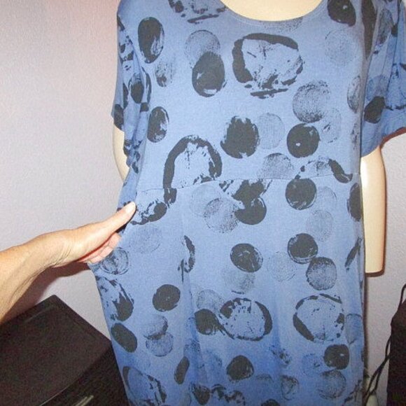 Bryn Walker Maya Dress Size L Pockets Stretch Short Sleeves Lagenlook Artsy Boho - Picture 3 of 12